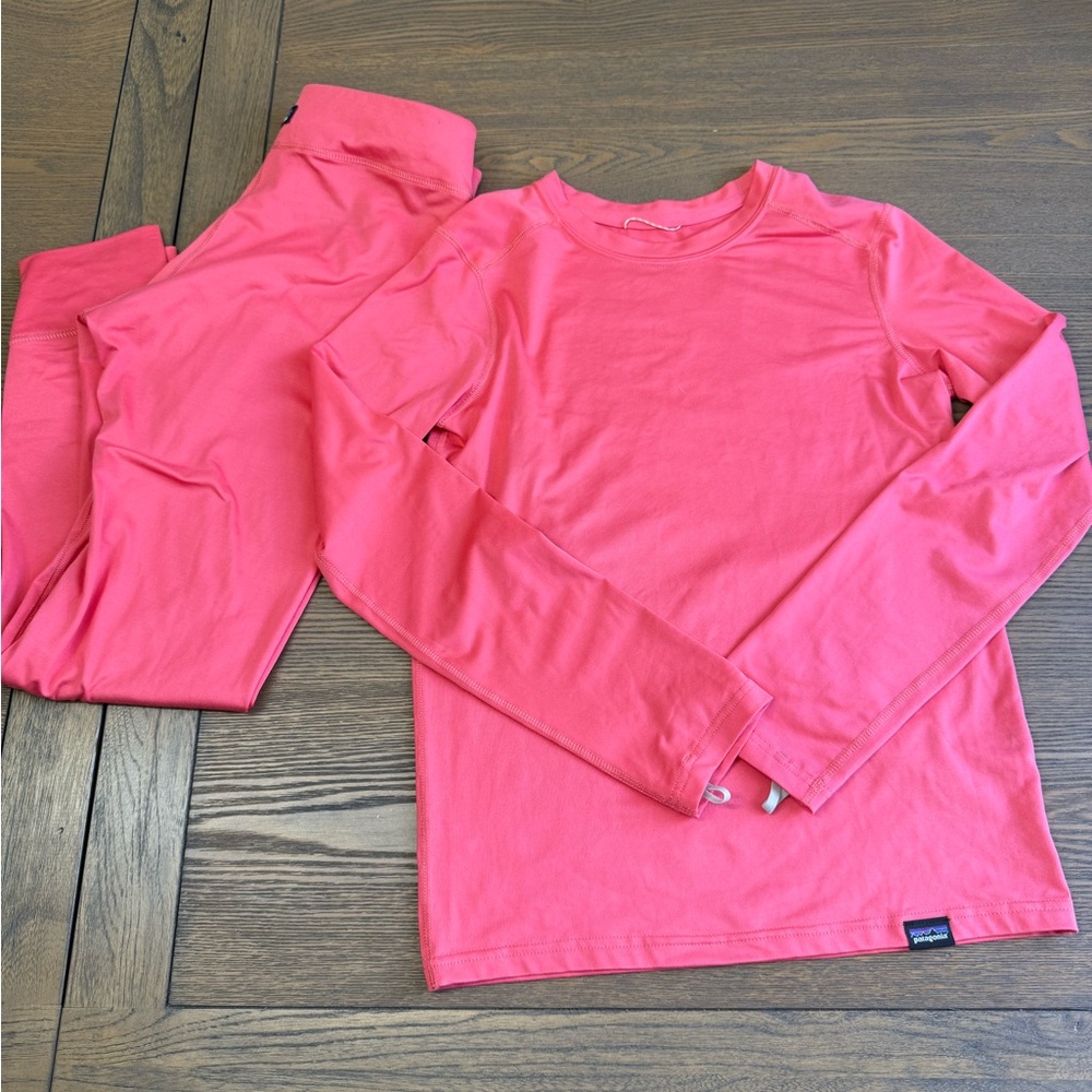 Girls Patagonia Pink Capilene Baselayer Set